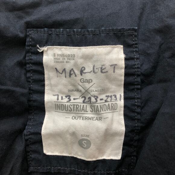 GAP X Industrial Standard Ripstop Military Utility Jacket Hooded Mens Small Navy - Picture 3 of 10